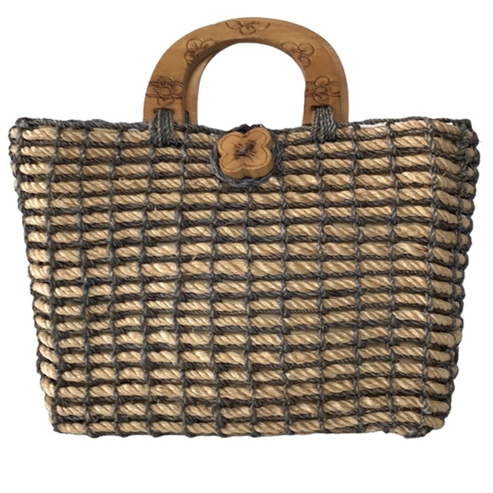 Talbots Bohemian Flowers Rope Woven Handbag